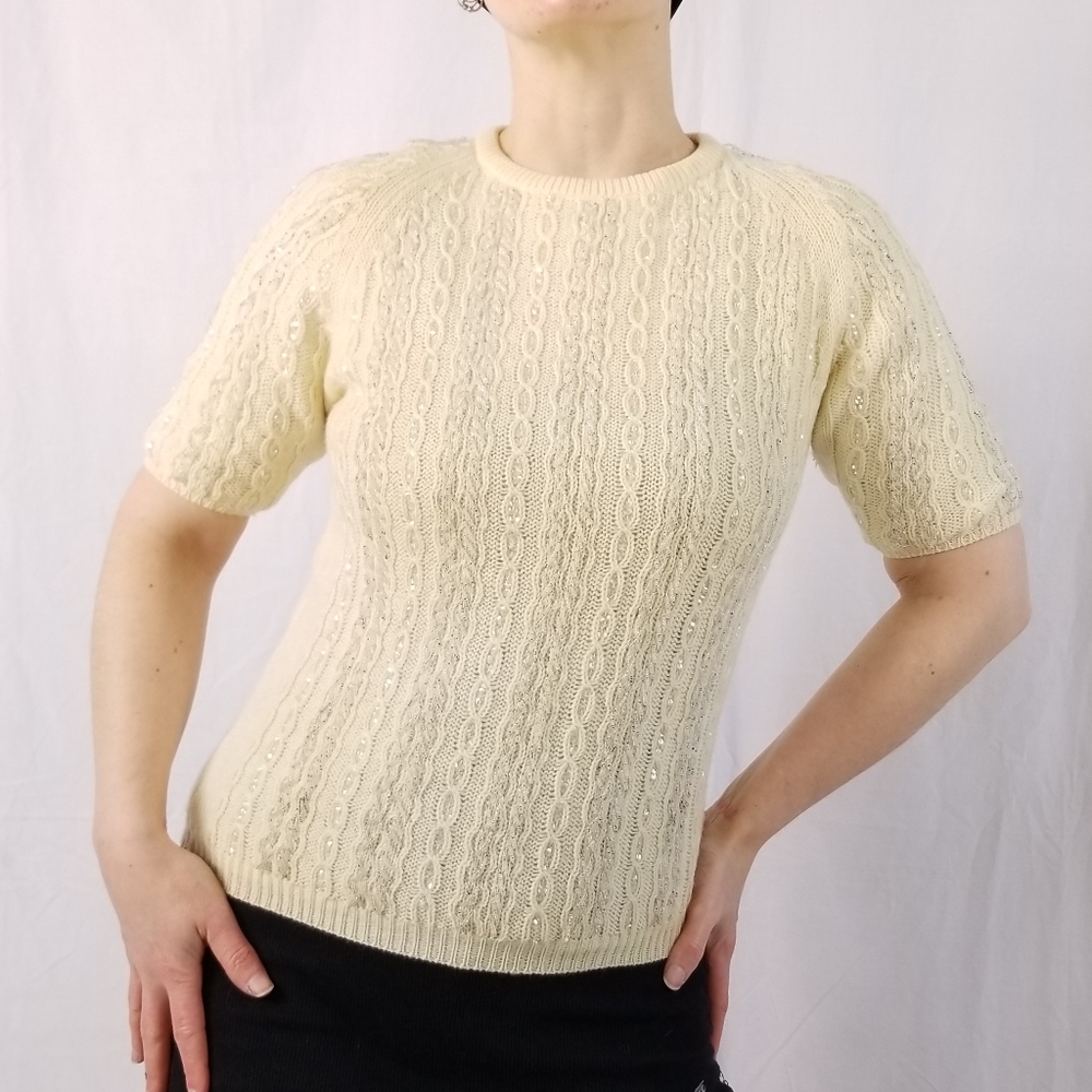 1960s Barbara Lee Sparkly Wool Knit Top